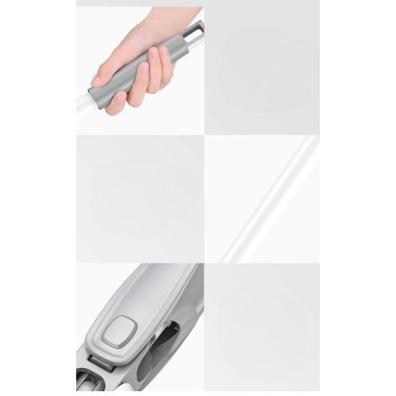 Mop Plat, Flippy, cu Sistem de Stoarcere, 4 Lavete Incluse, Lungime Telescopica 140 cm, Argintiu-2
