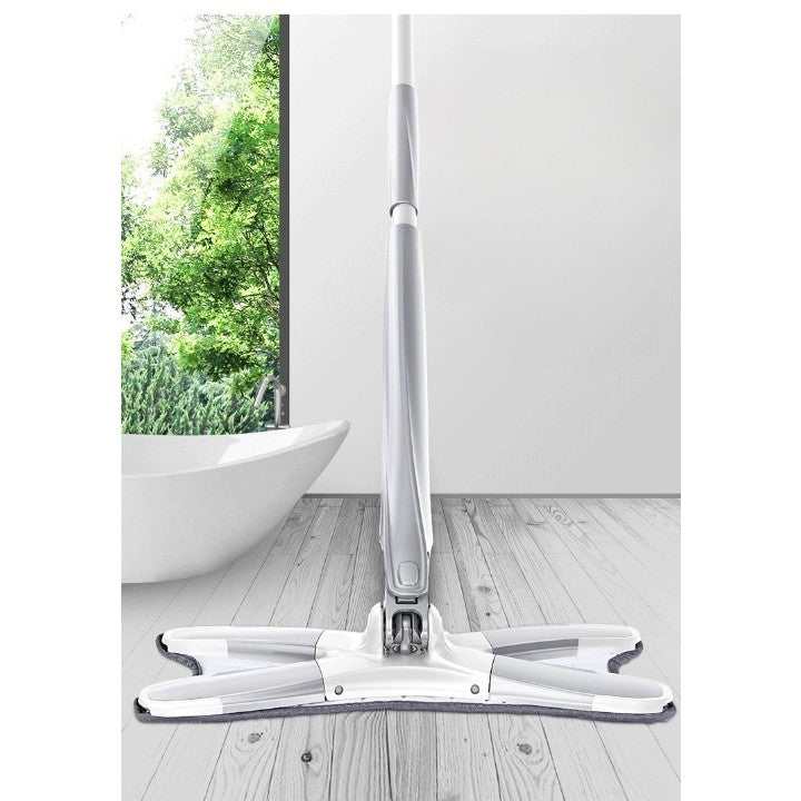 Mop Plat, Flippy, cu Sistem de Stoarcere, 4 Lavete Incluse, Lungime Telescopica 140 cm, Argintiu-7