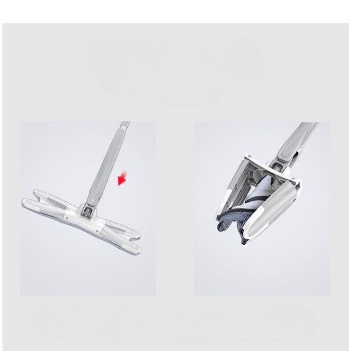 Mop Plat, Flippy, cu Sistem de Stoarcere, 4 Lavete Incluse, Lungime Telescopica 140 cm, Argintiu-10