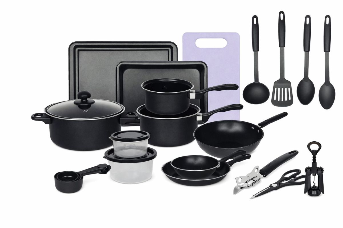 Set Bucătărie Complet 22 Piese – Tot Ce Ai Nevoie Pentru Gătit, Într-un Singur Set