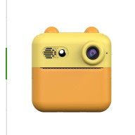 Camera Instantanee pentru Copii, Flippy, cu Functie de Printare, cablu USB-C, Bluetooth, compatibil iOS/Android, Imprimare APP, Model Iepure, Portocaliu/ Galben-0