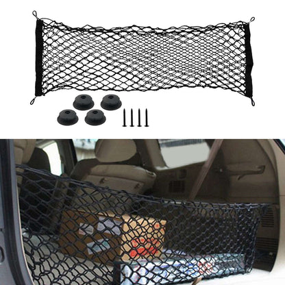 Plasa de bagaje elastica cu buzunar si suporti de montaj, dimensiune 100 x 40 cm-3