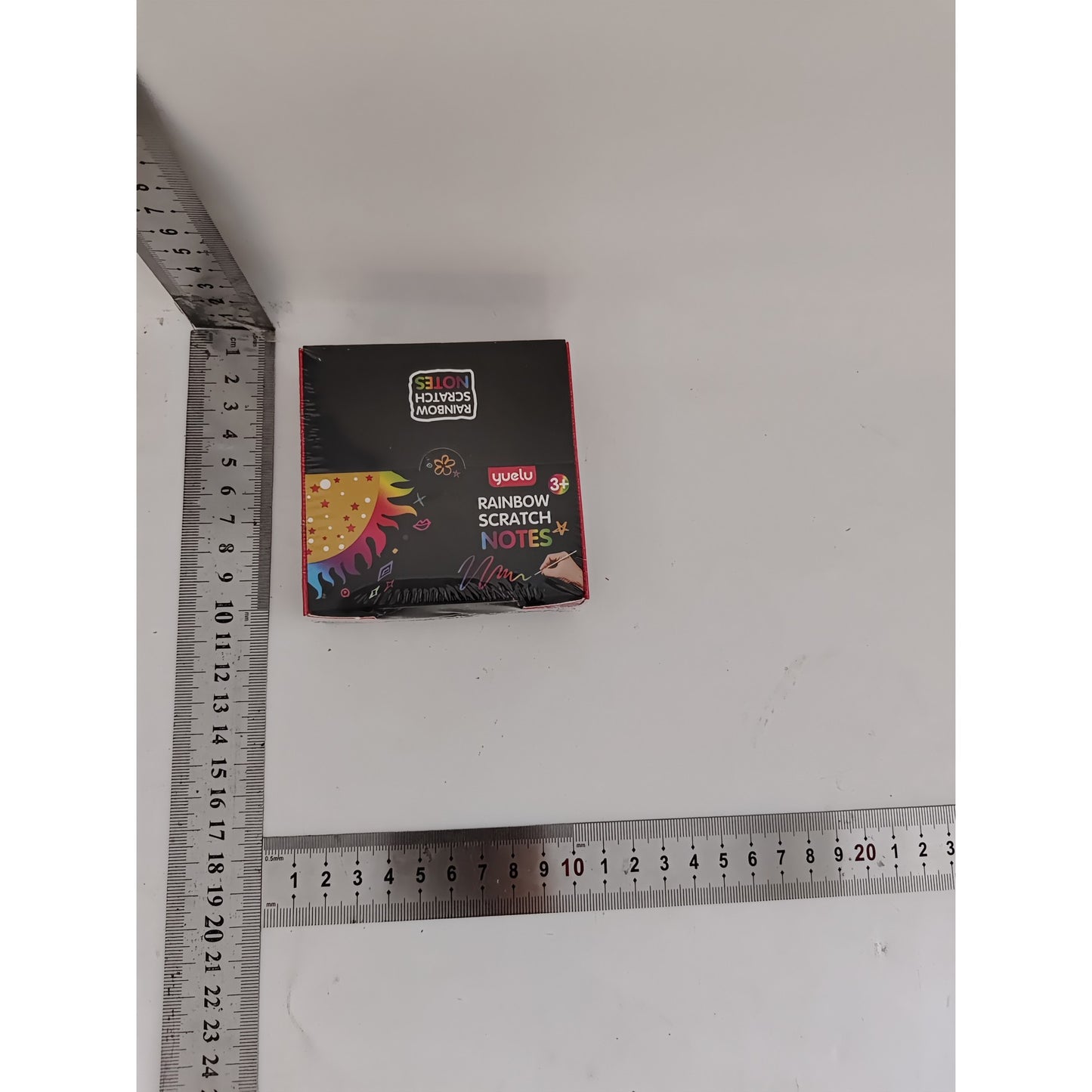 Set 100 de Foi de Hartie de Zgariat, Flippy, cu Un Stilou din Bambus, pentru Desen si Notite, Curcubeu, Negru-1
