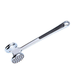 Ciocan pentru snitele si carne Flippy, din aliaj de zinc, maner antialunecare, doua capete, 22 cm, argintiu-0
