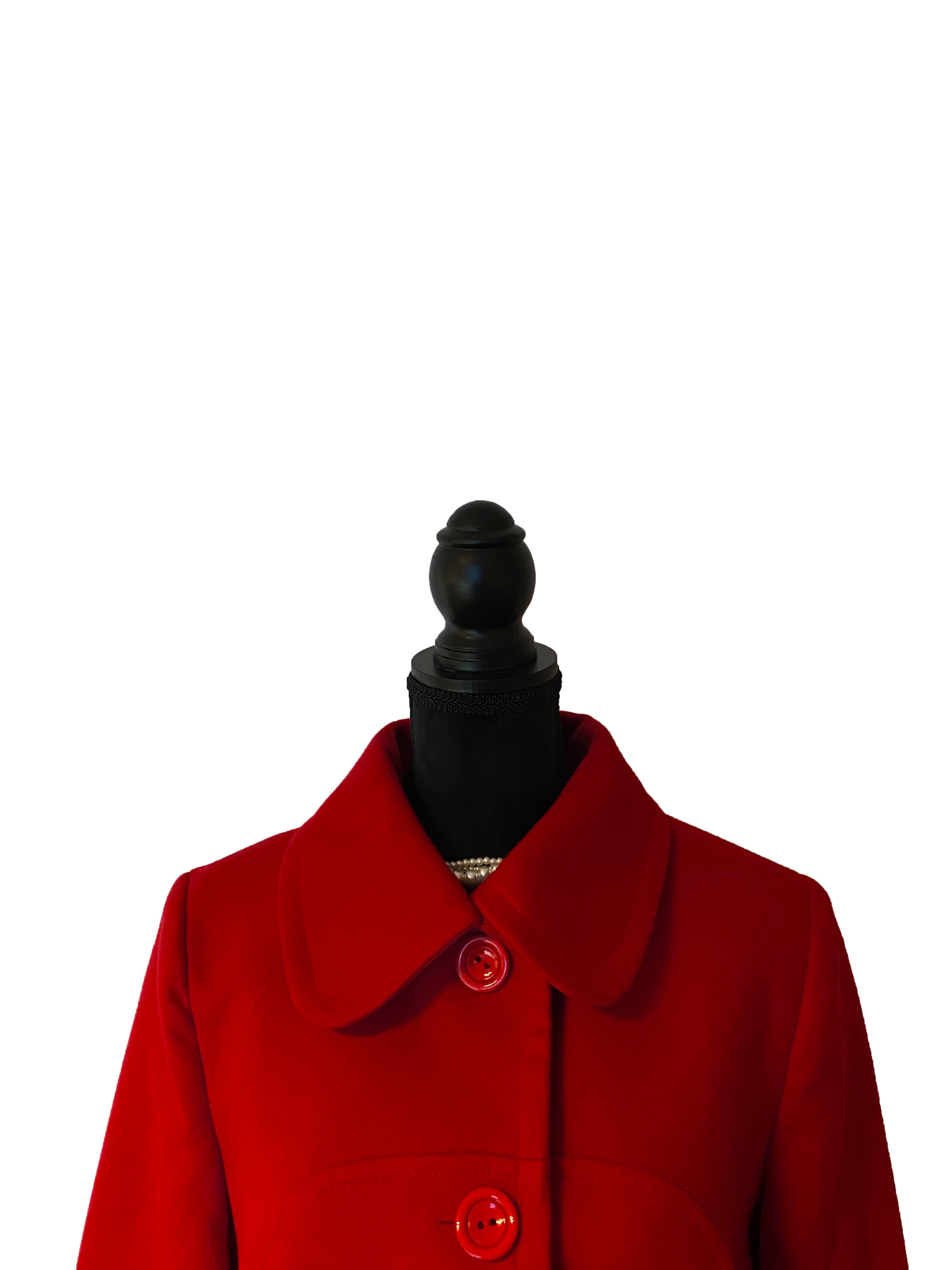 Palton dama Poly, 40-56, Rosu