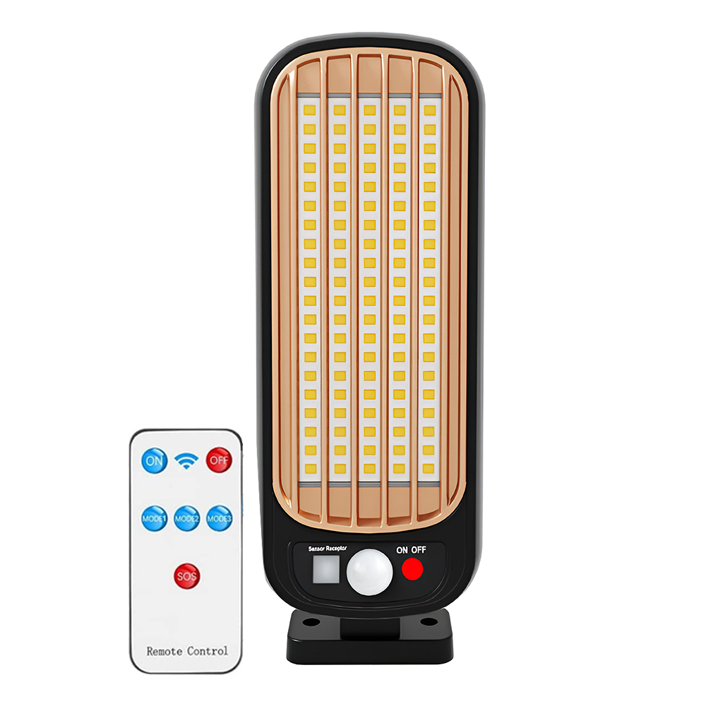 Lampa Solara Stradala 50 LED-uri Teno884, control prin telecomanda, senzor de miscare, 3 moduri de iluminare, protectie IP65, Waterproof, exterior, negru