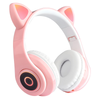 Casti Wireless Model Pisica Teno949, B39, overear, urechi de pisica cu iluminare RGB, bluetooth 5.0, handsfree, HiFi, bass stereo, roz
