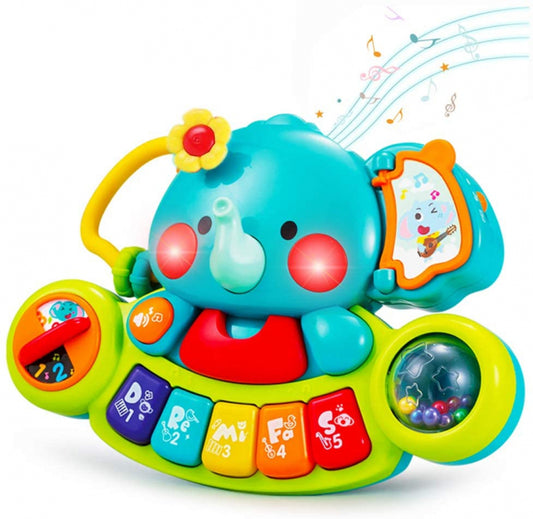 Jucarie interactive Pian cu sunete si lumini, elefant, +2 ani