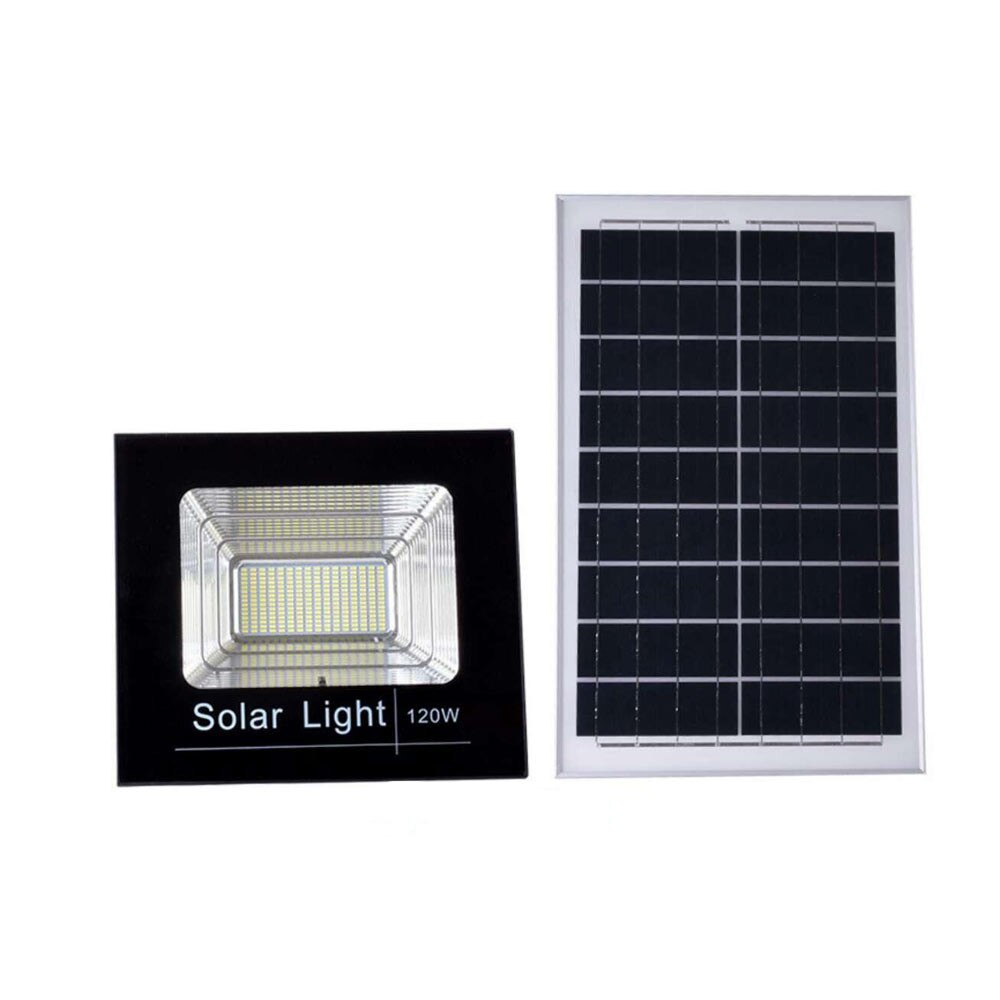 Proiector LED cu panou solar si telecomanda IP66, 10W/15W/25W/40W/50W/60W