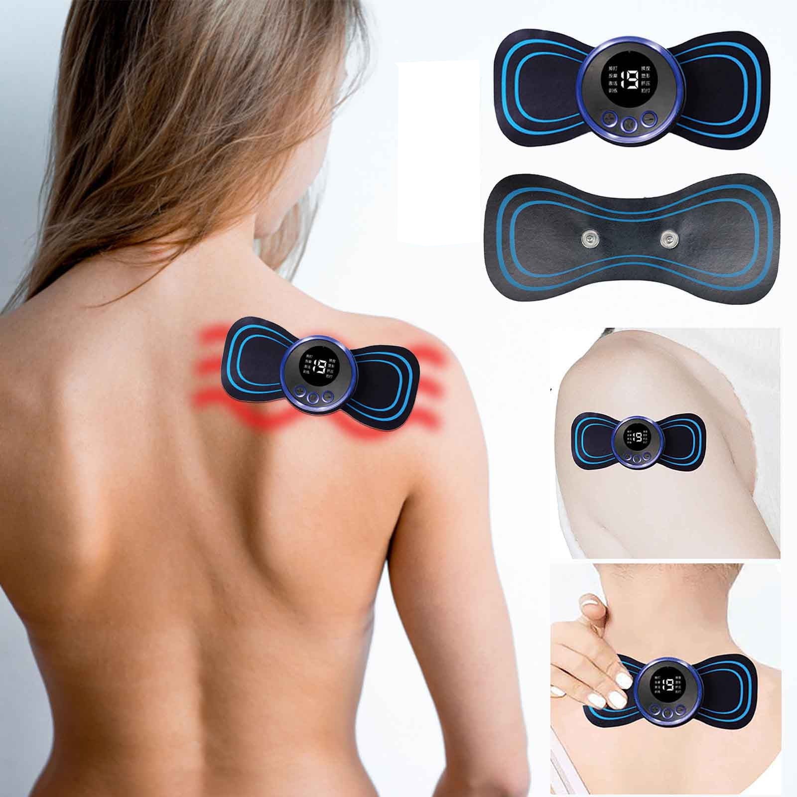 Mini dispozitiv pentru masaj si ameliorarea durerii, 8 moduri, albastru