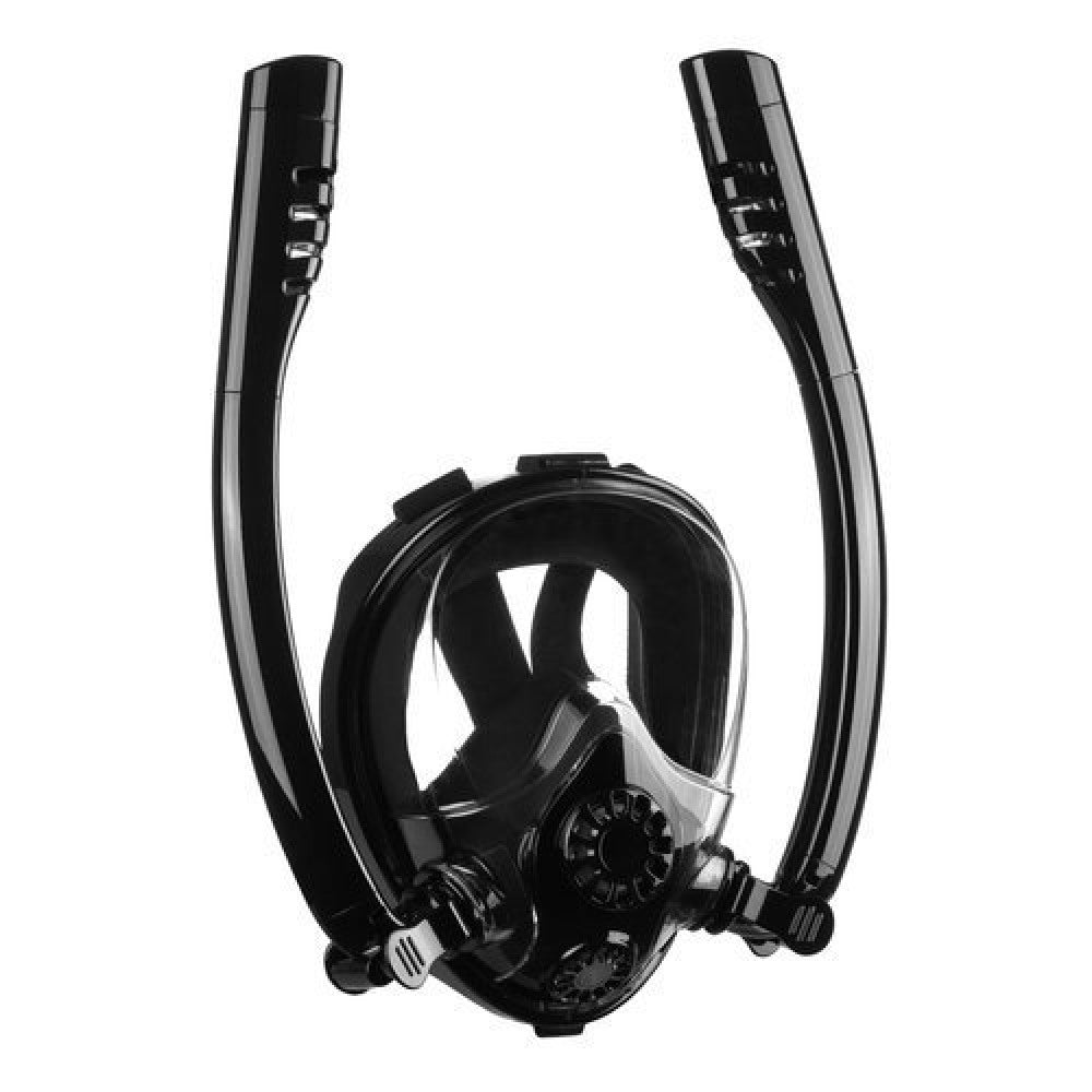 Masca pentru snorkeling cu 2 tuburi pentru oxigen/CO2 si suport pentru camera video