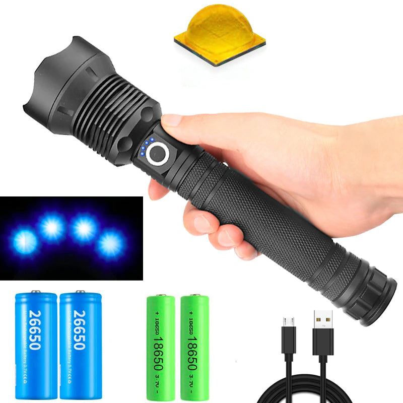 Lanterna LED, tactica, cu acumulator