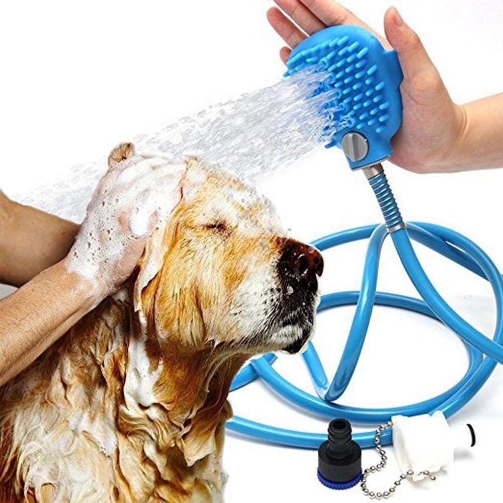 FURTUN PENTRU SPALARE SI MASAJ ANIMALE, PET BATHING TOOL, ALBASTRU