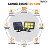Lampa Solara 120 COB Teno134, senzor de miscare, 3 moduri de iluminare, protectie IP65, Waterproof, exterior, negru