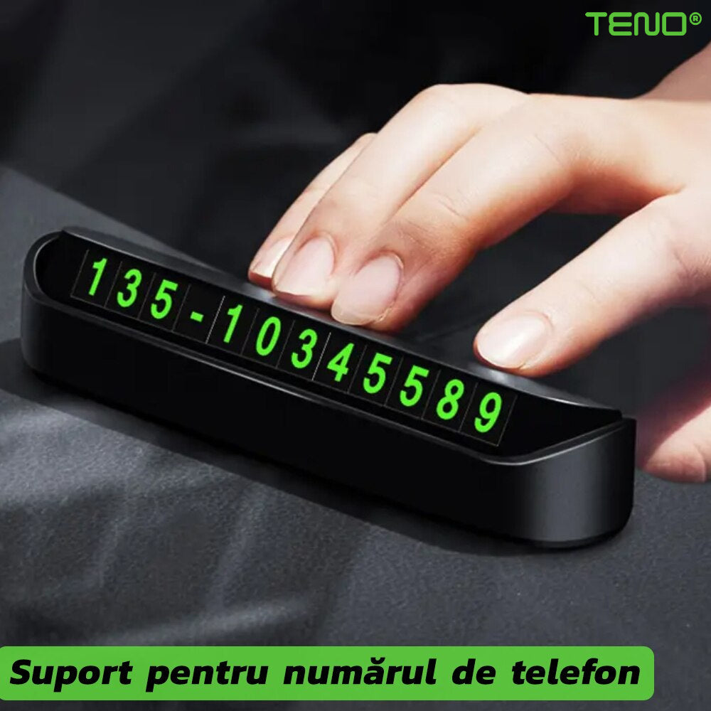 Suport Auto pentru Numarul de Telefon Teno38, stickere magnetice, adeziv puternic, dimensiuni reduse, negru