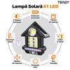 Lampa Solara in Forma de Casa 81 LED-uri Teno889, senzor de miscare, 3 moduri de iluminare, protectie IP65, Waterproof, exterior, negru