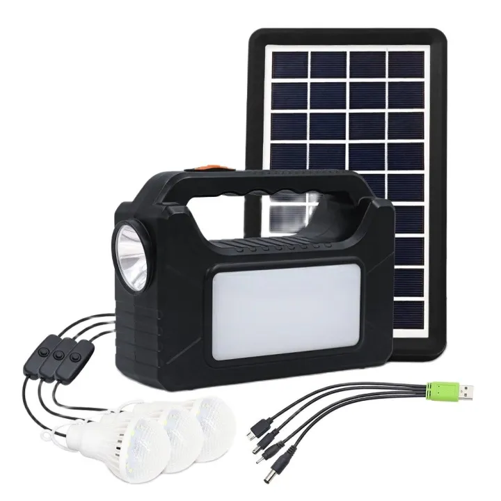 Kit solar cu 3 becuri, lanterna, GD-8080