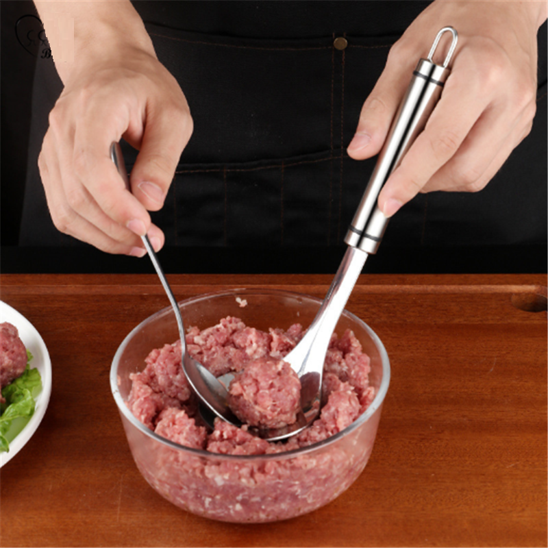 Lingura metalica pentru facut chiftelute din carne sau legume, 24cm, inox