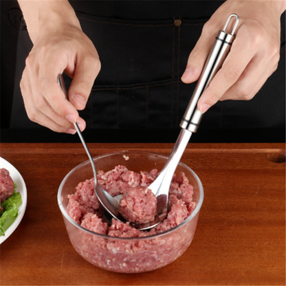 Lingura metalica pentru facut chiftelute din carne sau legume, 24cm, inox