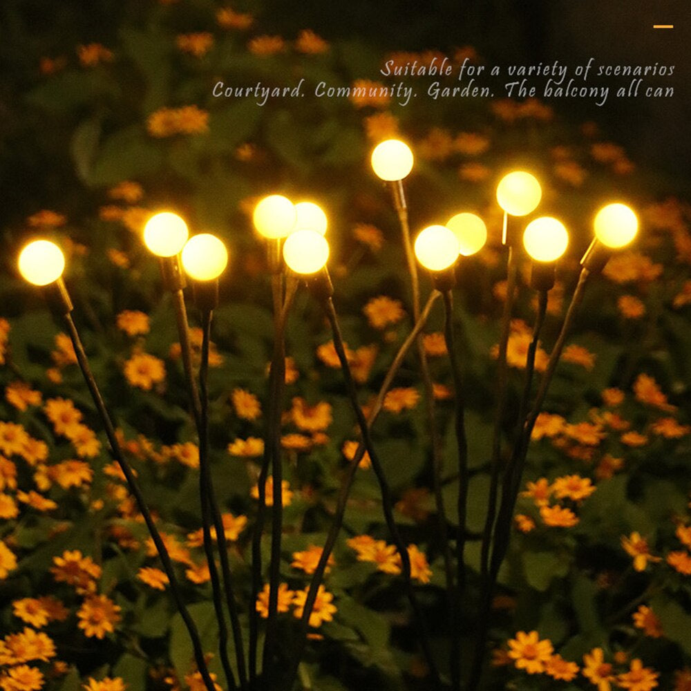 Lampa solara pentru gradina cu 6 LED-uri, Firefly, alb cald