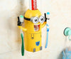 Dispenser pasta de dinti cu suport pentru 2 periute, Minioni, Galben