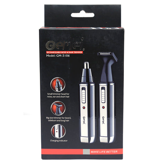Trimmer facial reincarcabil 2in1, 3W, Gemei GM-3106