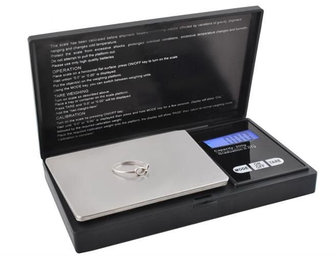 Cantar pentru Bijuterii cu Ecran LCD, Portabil, Oprire Automata, Precizie 0.01-200g, 12.7 cm, Negru