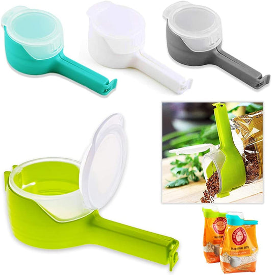 Set 4 capace pentru sigilat pungi, reutilizabile, pentru stocarea alimentelor