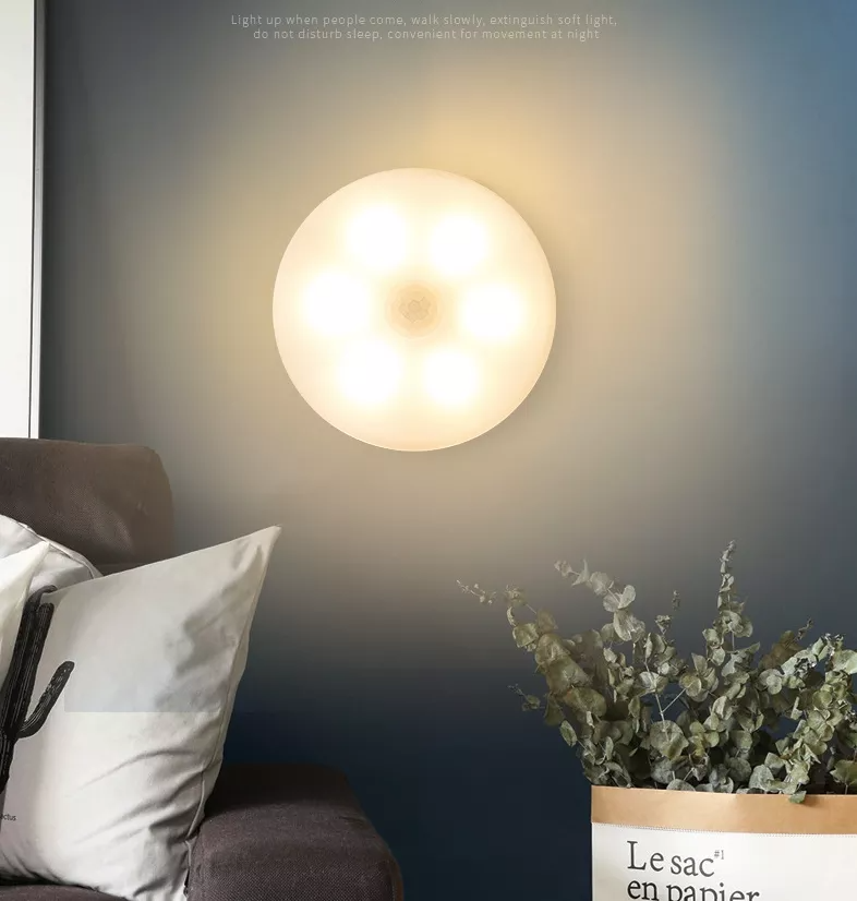 Lampa LED, portabila, cu senzor de miscare si incarcare prin USB, detectie zi/noapte, 2.5W, 20 lumeni