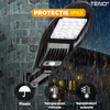 Lampa Solara Stradala 16 LED-uri Teno869, rotunda, control prin telecomanda, senzor de miscare, 3 moduri de iluminare, protectie IP65, Waterproof, exterior, negru