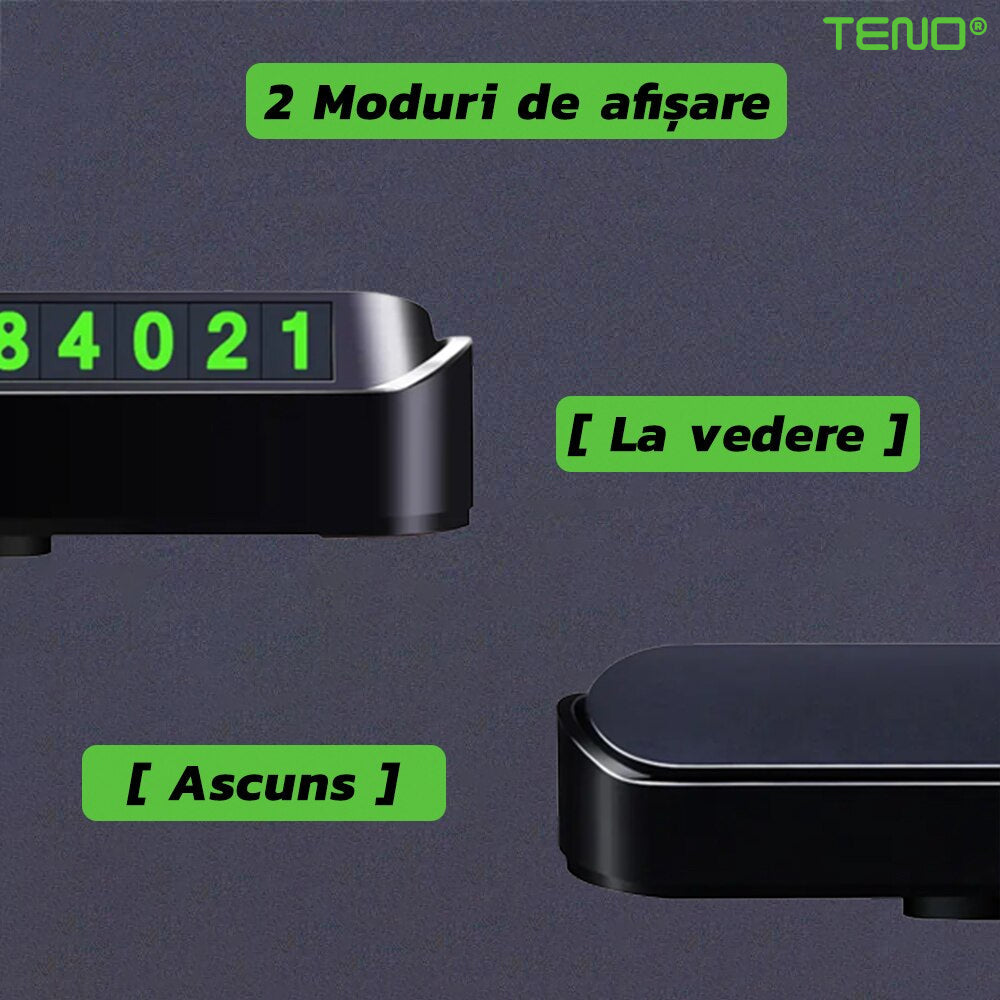 Suport Auto pentru Numarul de Telefon Teno38, stickere magnetice, adeziv puternic, dimensiuni reduse, negru
