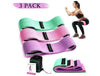 Set 3 benzi elastice fitness din bumbac si latex, 3 niveluri de rezistenta, multicolore