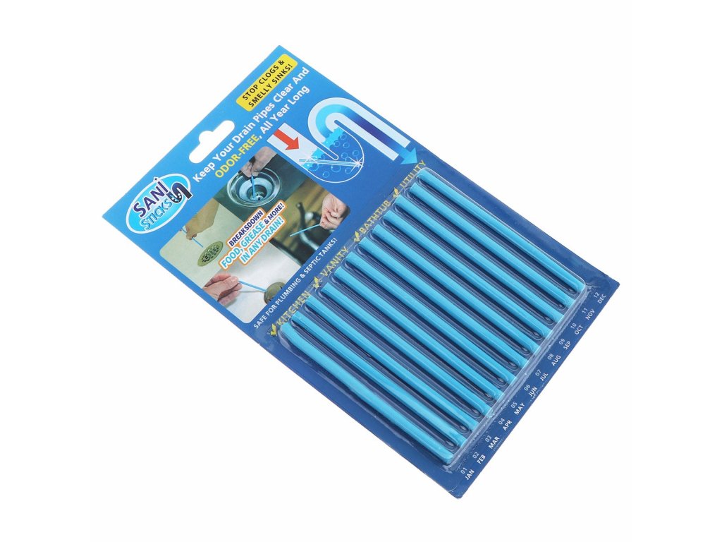 Set 12 betisoare Sani Sticks pentru desfundarea scurgerii