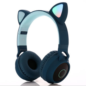 Casti Wireless pliabile cu urechi de pisica, microfon incorporat, Bluetooth, 5.0