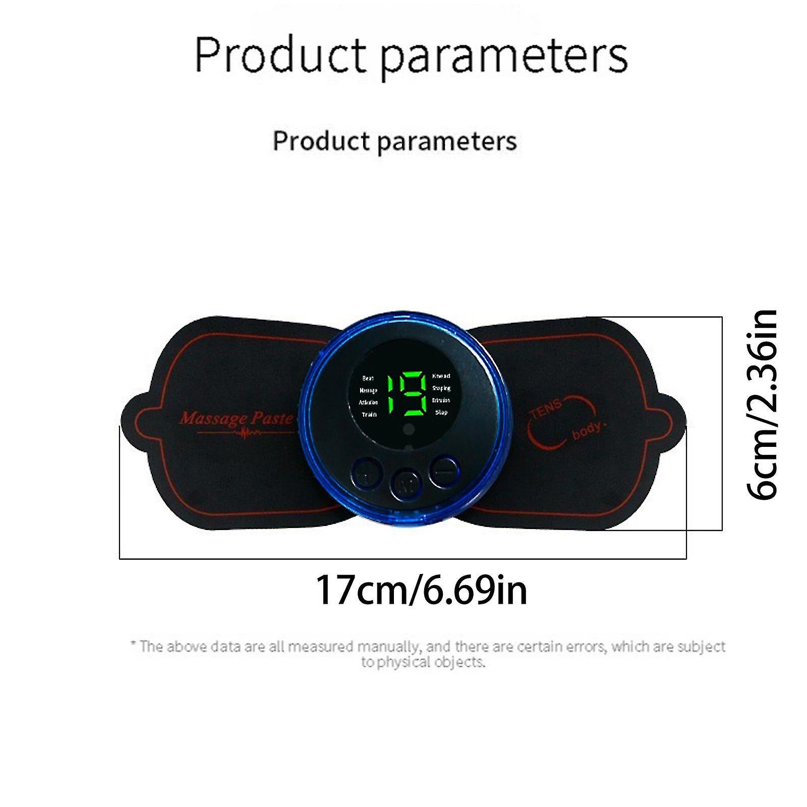 Mini dispozitiv pentru masaj si ameliorarea durerii, 8 moduri, albastru