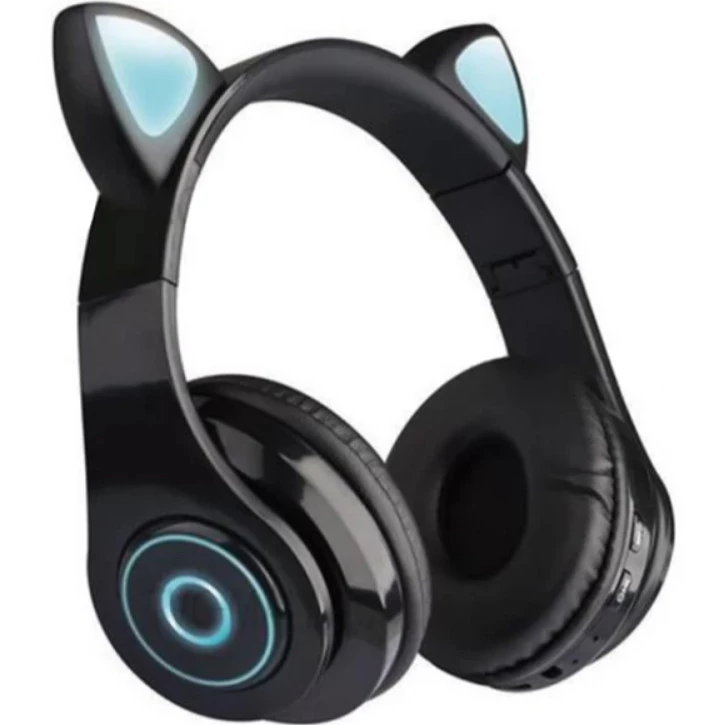 Casti Wireless pliabile cu urechi de pisica, microfon incorporat, Bluetooth, 5.0