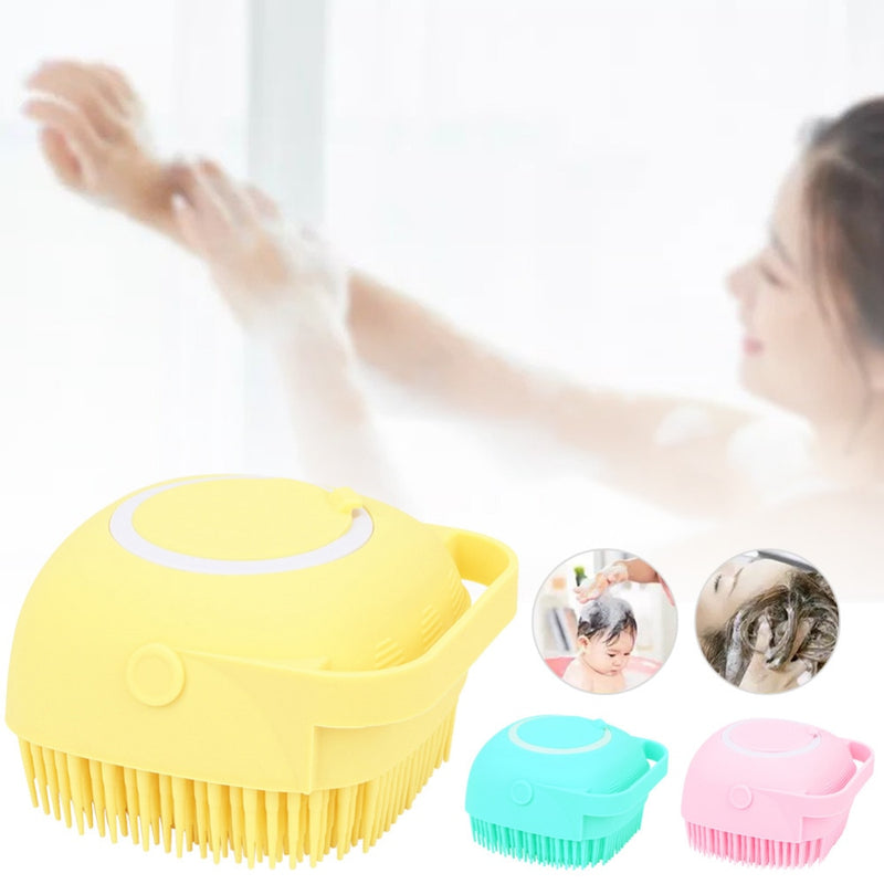Perie din silicon cu recipient pentru sapun lichid, multicolor