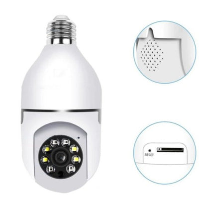 Camera de supraveghere tip bec, 1080P, Wi-Fi, Night Vision, Alarma si senzor de miscare