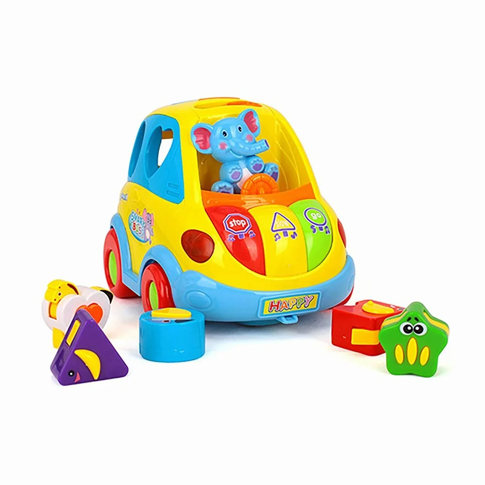 Jucarie interactiva Masinuta cu forme, sunete si lumini, 3+ ani