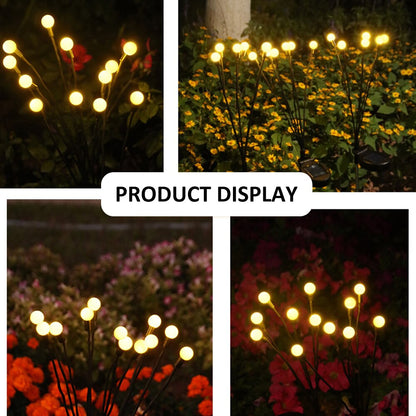 Lampa solara pentru gradina cu 6 LED-uri, Firefly, alb cald