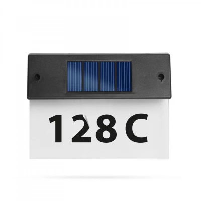Numar de casa din inox, cu iluminare LED si alimentare solara