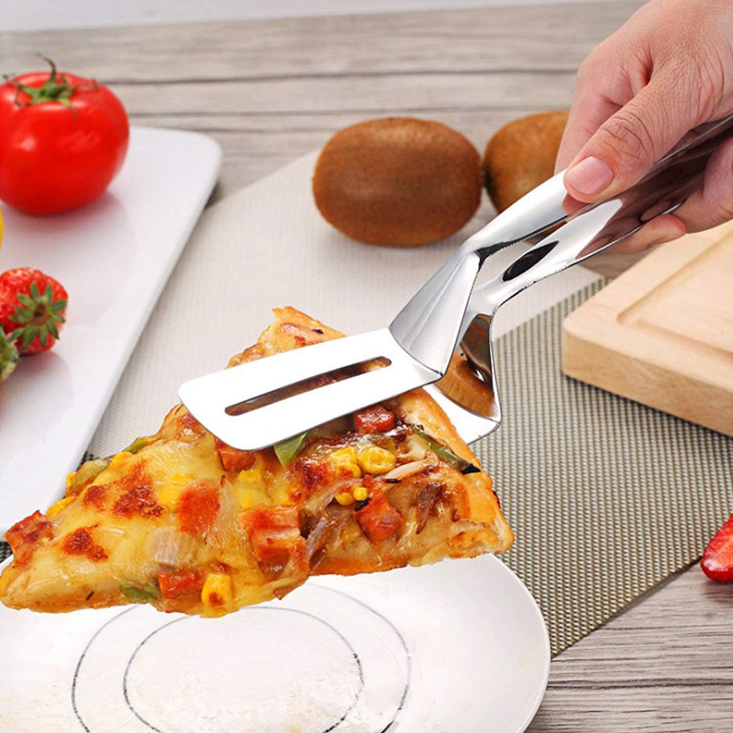 Cleste multifunctional pentru gatit, din inox, 3 in 1