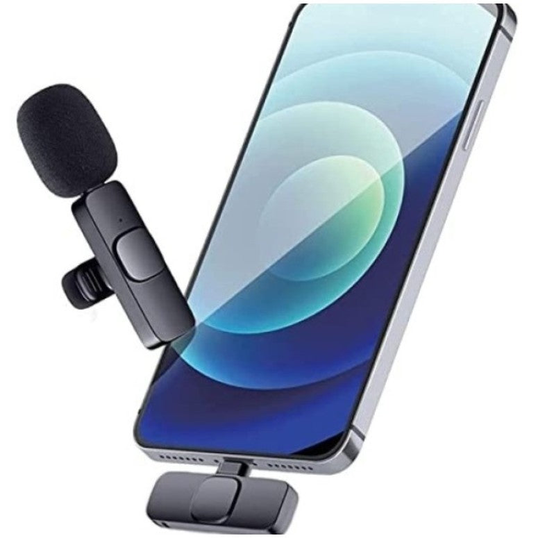 Microfon Wireless K8 Tip Lavaliera Conector USB Type C/iPhone sau Android, negru