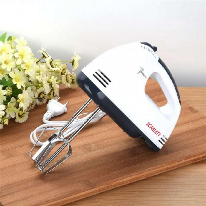 Mixer de mana Scarlett, putere 260W, 7 viteze, alb