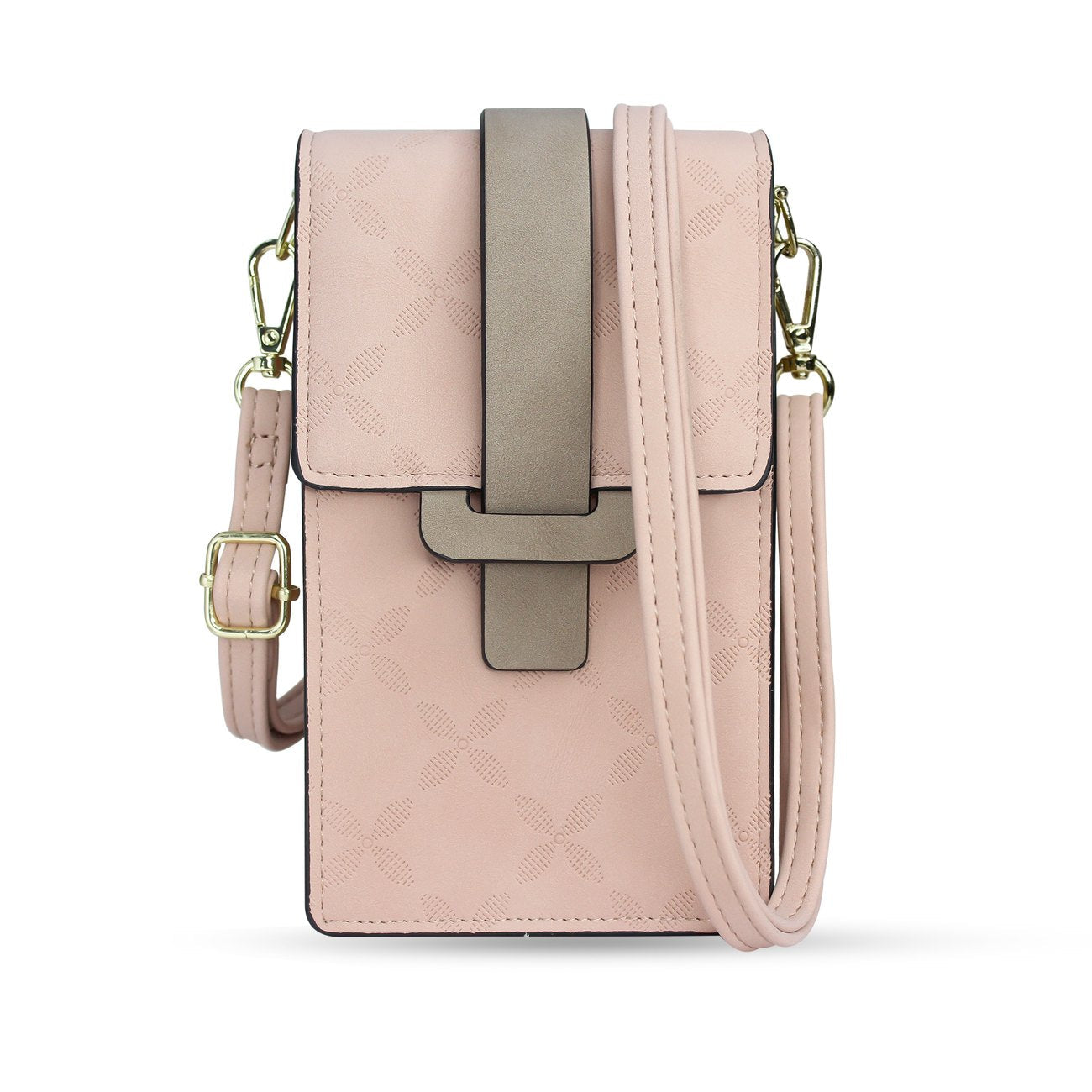 Fancy Bag Case Handmade Pouch High Quality Bag Smartphone Purse with Shoulder Strap Wallet Pink (Model 1)