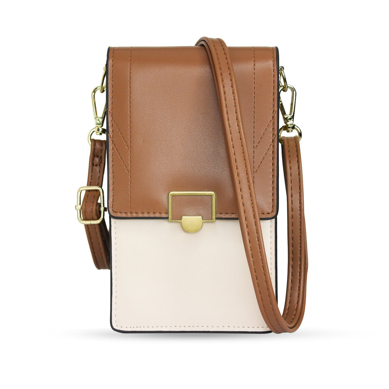 Fancy Bag Case Handmade Pouch High Quality Bag Smartphone Purse with Shoulder Strap Wallet Light Brown (Model 2)