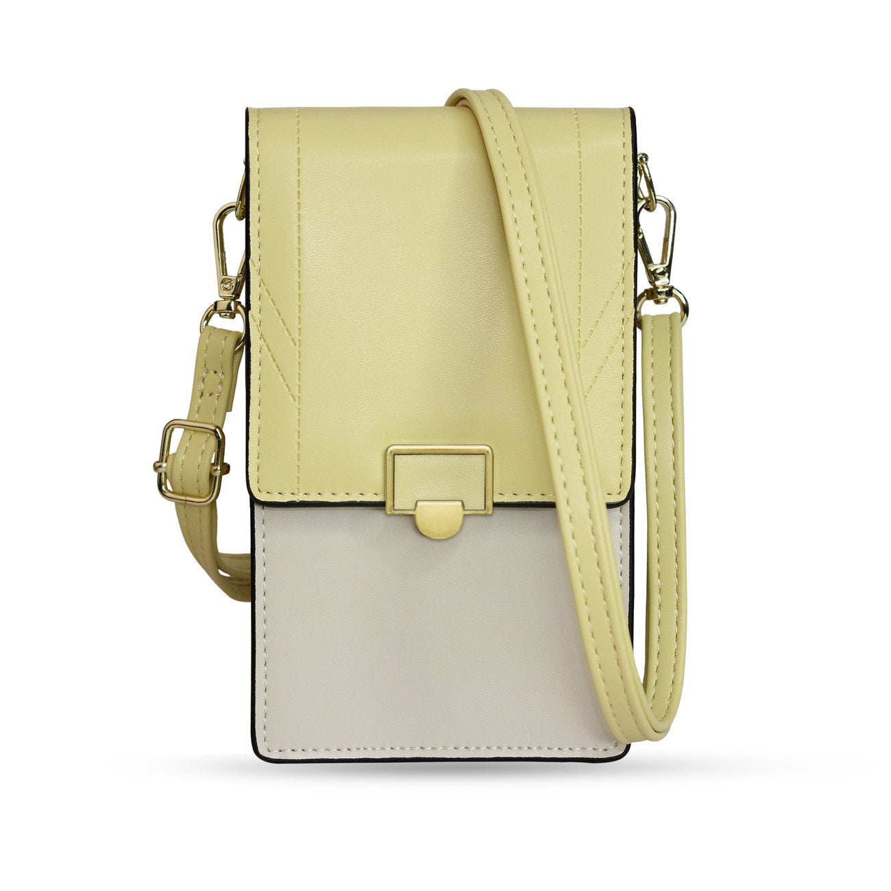 Fancy Bag Case Handmade Pouch High Quality Bag Smartphone Purse With Shoulder Strap Wallet Gold (Model 2)