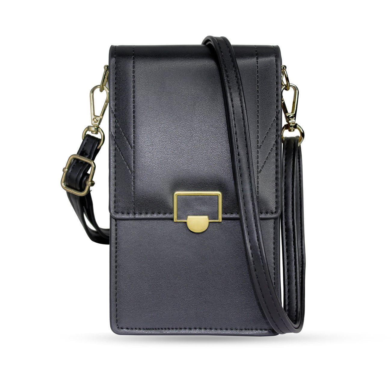 Fancy Bag Case Handmade Pouch High Quality Bag Smartphone Purse with Shoulder Strap Wallet Black (Model 2)