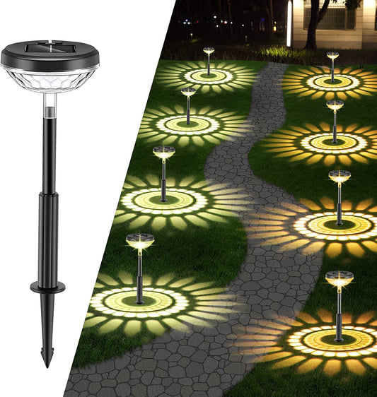 Set 2 lampi LED cu 2 moduri de lumina, incarcare solara, pentru gradina, IP67 Waterproof