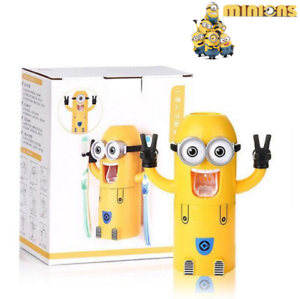 Dispenser pasta de dinti cu suport pentru 2 periute, Minioni, Galben